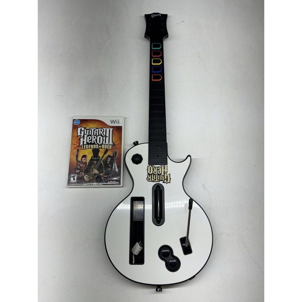 Guitar Hero Gibson Les Paul Wii Controller 95125.805 White + Guitar Hero 3 Game